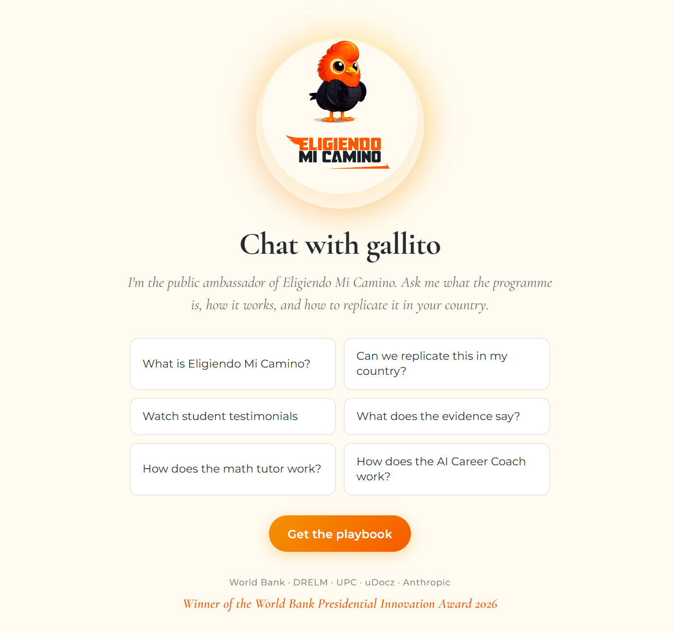 Vista previa del chat con el Gallito
